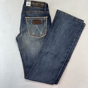 Wrangler Retro Sadie Low Rise 3/4 X 34 Jeans Blue Denim 1007MWZDW Women's New